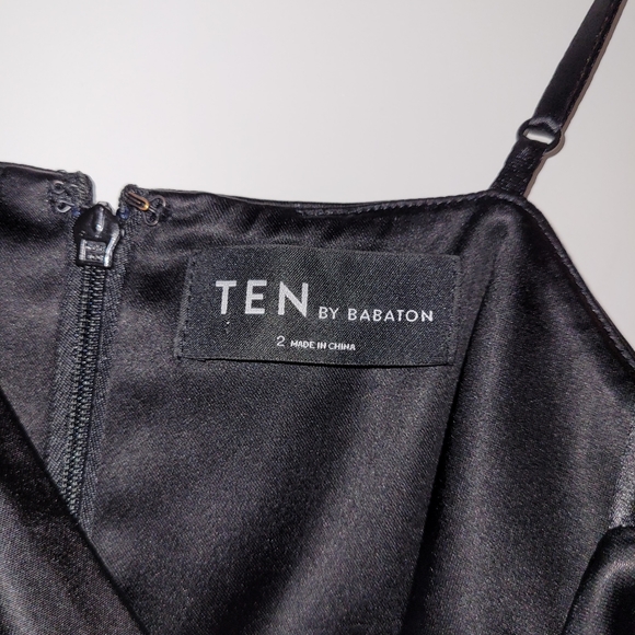 Black satin slip dress Ten by Babaton Passion Dress Black - Picture 8 of 8